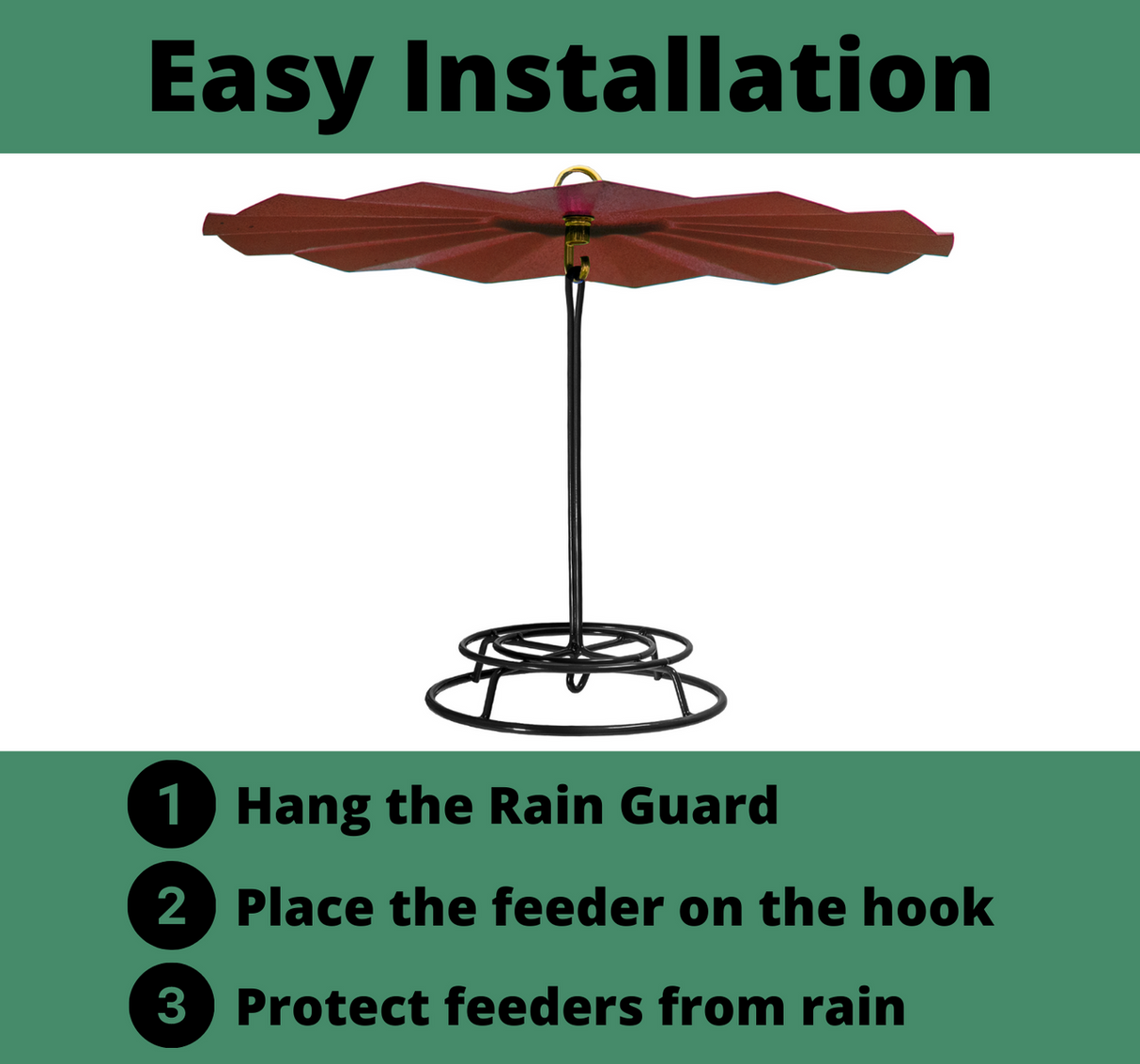 Easy installation steps for JCS Wildlife 16" Metal Rain Guard and Cylinder Feeder Kit.