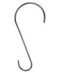 Product shot of a metal S-shaped hook showing its smooth curves and metallic sheen against a white background
