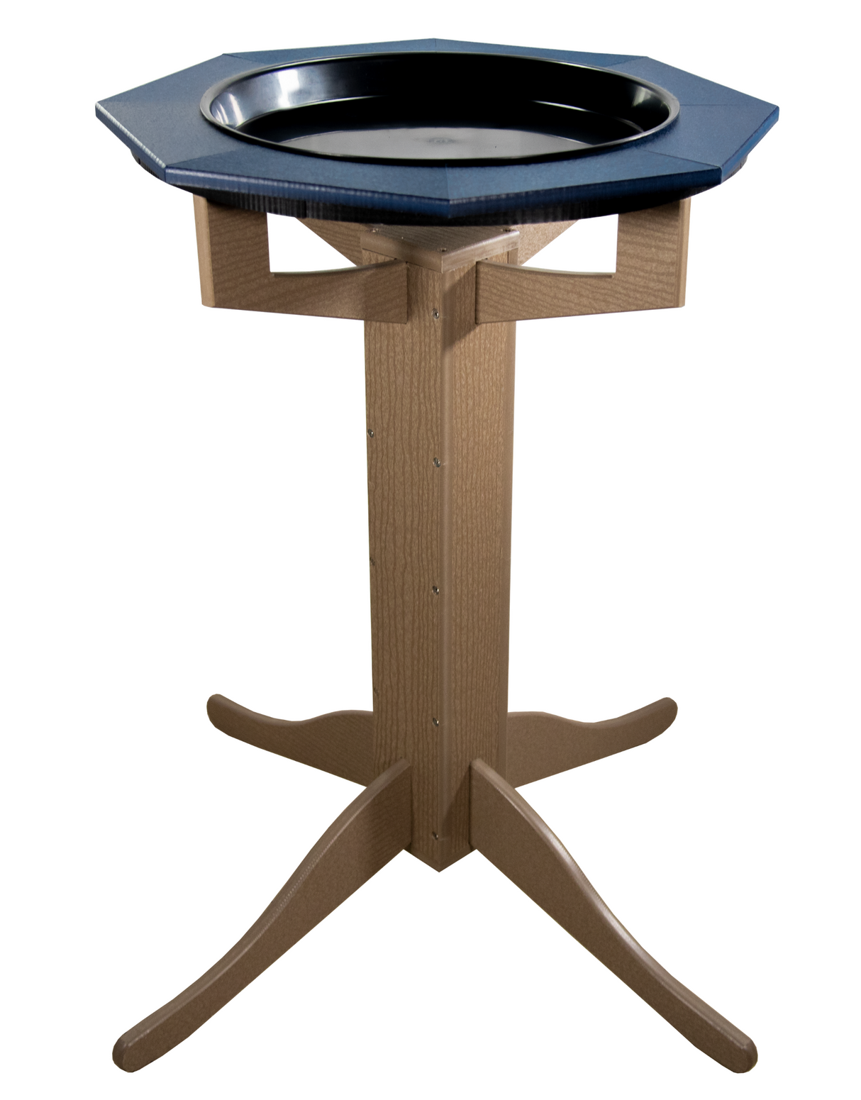 JCS Wildlife Poly Lumber Tan Pedestal Garden Bird Bath with deep basin and sturdy design.