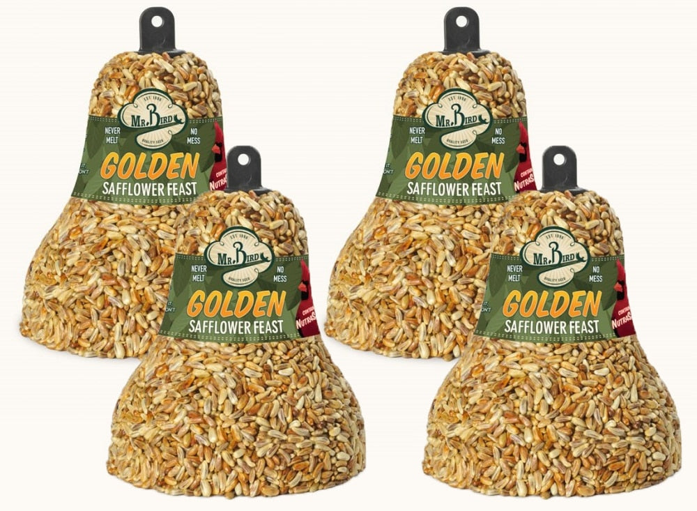 Mr. Bird Golden Safflower Feast Wild Bird Seed Bell 10 oz. - Ideal for attracting birds, while keeping squirrels away.