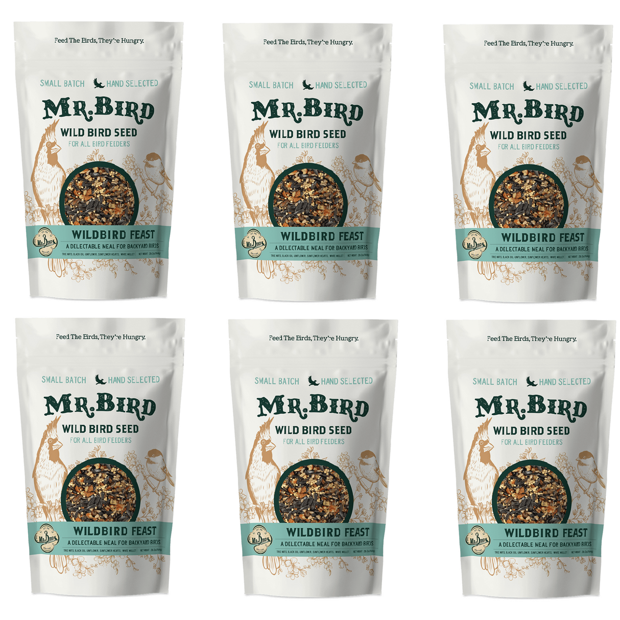 Mr. Bird WildBird Feast Small Loose Seed Bag 2 lbs., resealable pack, ideal for feeding a variety of birds.