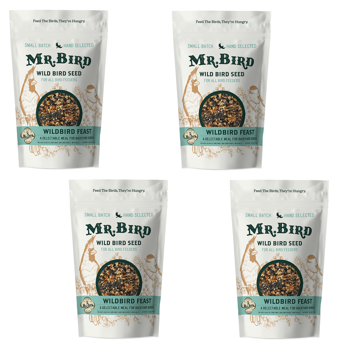 Mr. Bird WildBird Feast Large Loose Seed Bag 4 lbs in resealable packaging for feeding various birds.