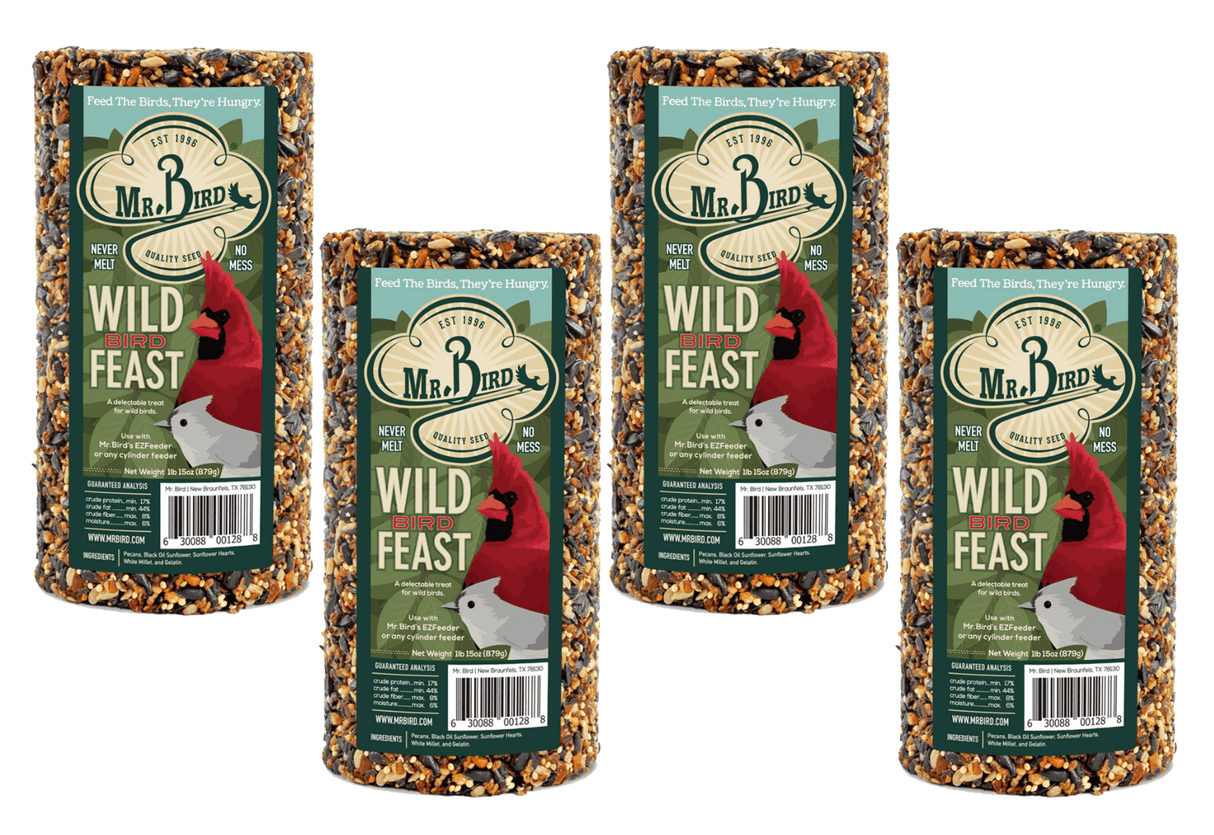 Mr. Bird Wild Bird Feast birdseed cylinders, 4" diameter, perfect for attracting birds in your yard.