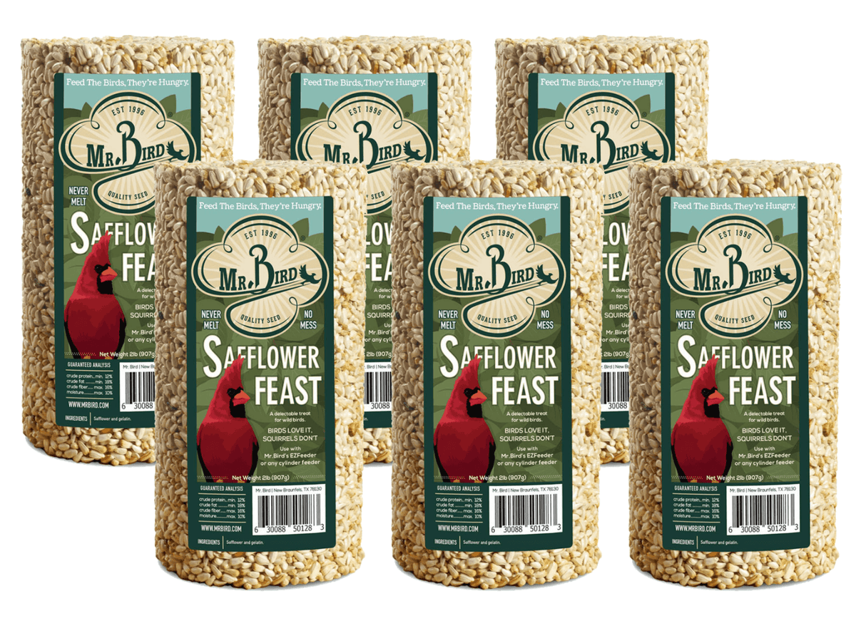 Mr. Bird Safflower Feast Small Wild Bird Seed Cylinder 32 oz. - perfect for attracting cardinals to your backyard.