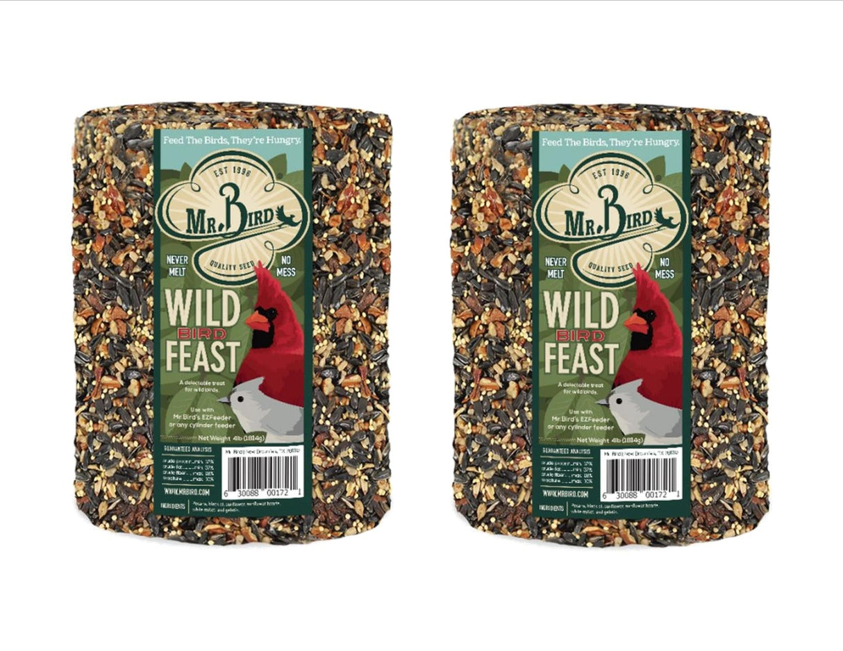 Mr. Bird Wild Bird Feast Large Wild Bird Seed Cylinder, 4 lbs, ideal for attracting various wild birds.