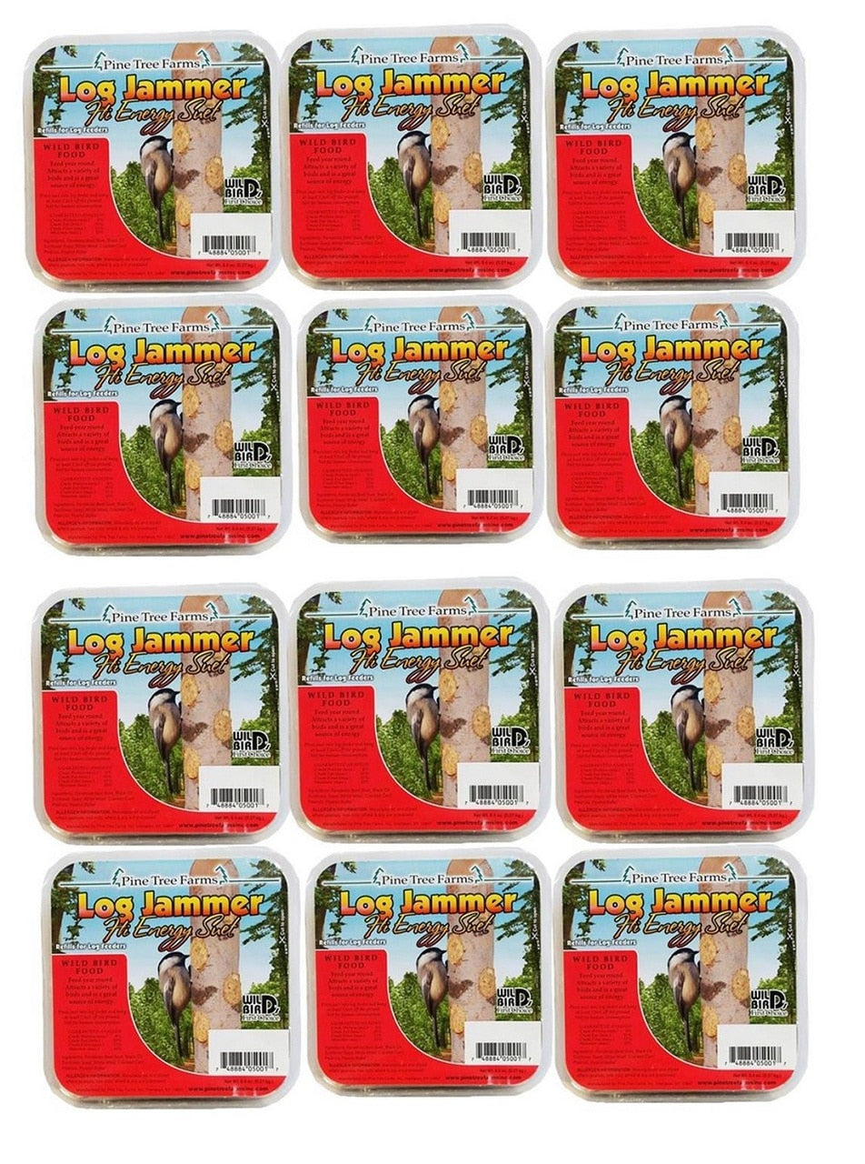 Pine Tree Farms Log Jammers Hi Energy Suet packs, 3 plugs per pack for bird feeders.