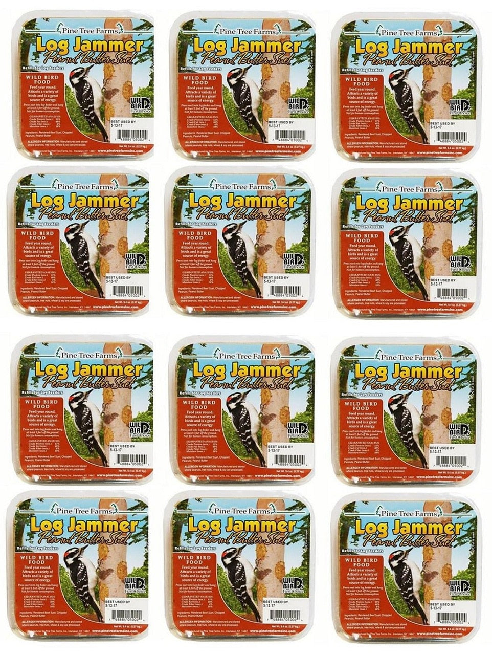 Pine Tree Farms Log Jammer Peanut Butter Suet 3 Plugs Per Pack (6 or 12 Packs) - JCS Wildlife