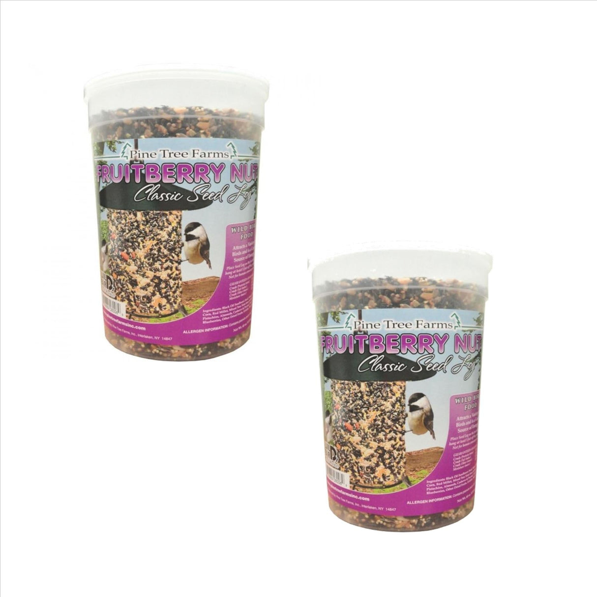 Pine Tree Farms 8006 Fruit Berry Nut Classic Seed Log, 68 oz, attract wild birds with nuts and dried fruits.