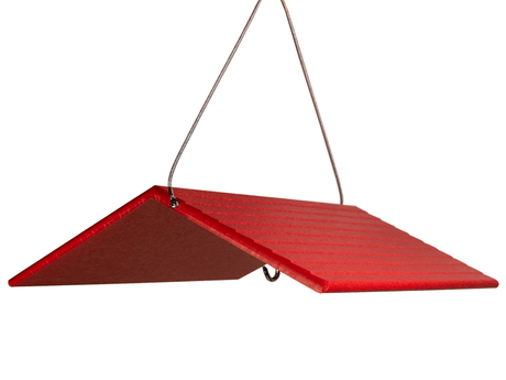 JCS Wildlife Large Poly Weather Cover for bird feeders, red, durable, weather-resistant, hangs easily to protect seeds.