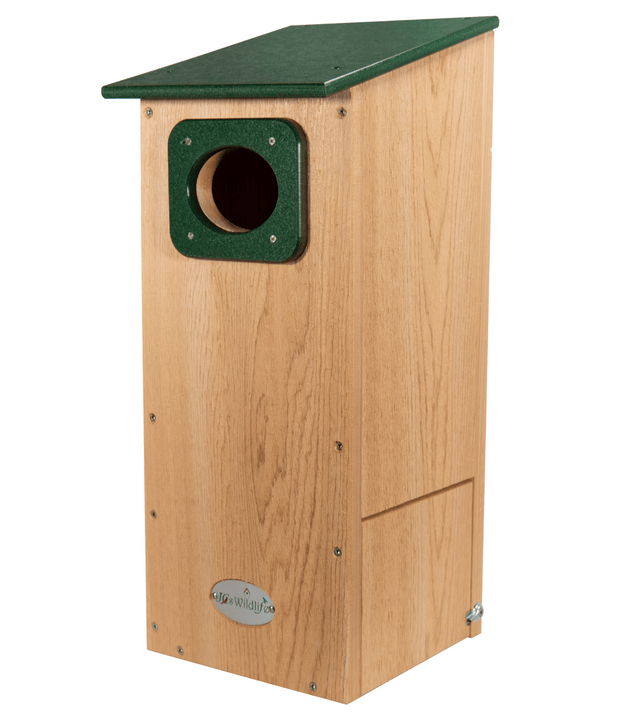 JCS Wildlife Cedar Wood Duck House with Recycled Poly Lumber Roof and Predator Guard