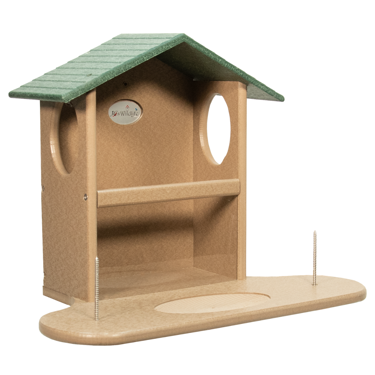 JCS Wildlife Squirrel Snack Station with metal stakes and eco-friendly design for feeding squirrels.