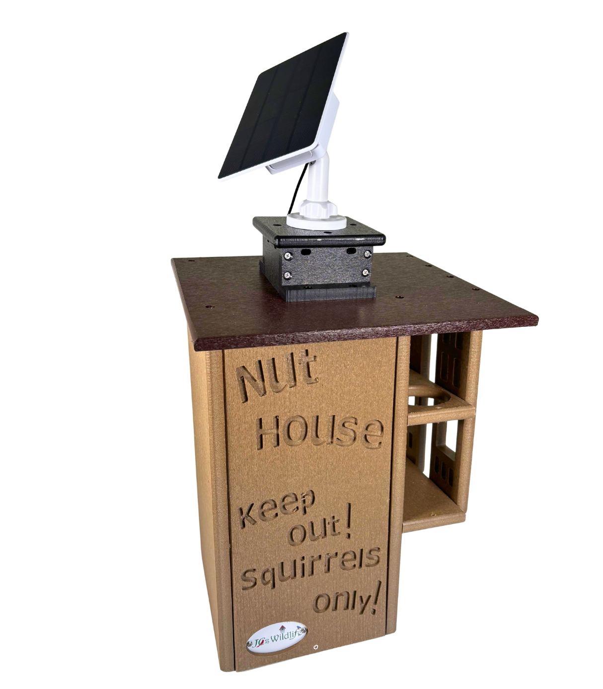 JCS Wildlife Ultimate Squirrel House Nesting Box w/ Wi-Fi Camera & Solar Panel