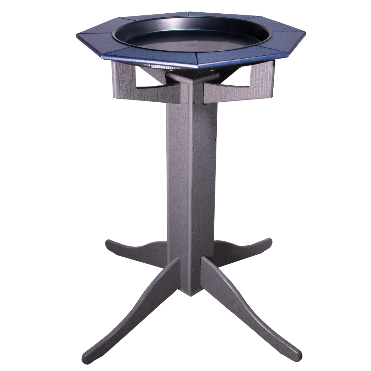 JCS Wildlife Poly Lumber Gray Pedestal Garden Bird Bath with durable construction and easy cleaning.