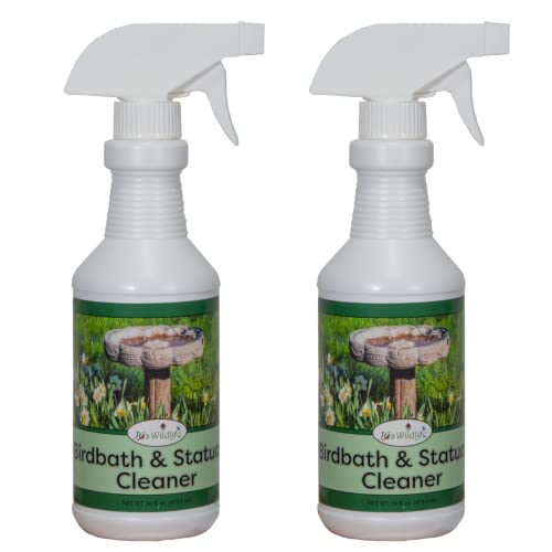 JCS Wildlife Birdbath & Statuary Cleaner 16 oz. Spray bottles for easy garden maintenance and birdbath care.