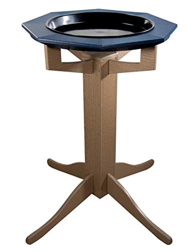 JCS Wildlife Poly Lumber Tan Pedestal Garden Bird Bath with deep basin for birds, durable and weather-resistant design.