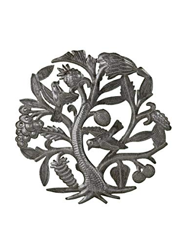 Beyond Borders Graceful Tree Collection - handcrafted Haitian wall art featuring a detailed tree design with birds and foliage.