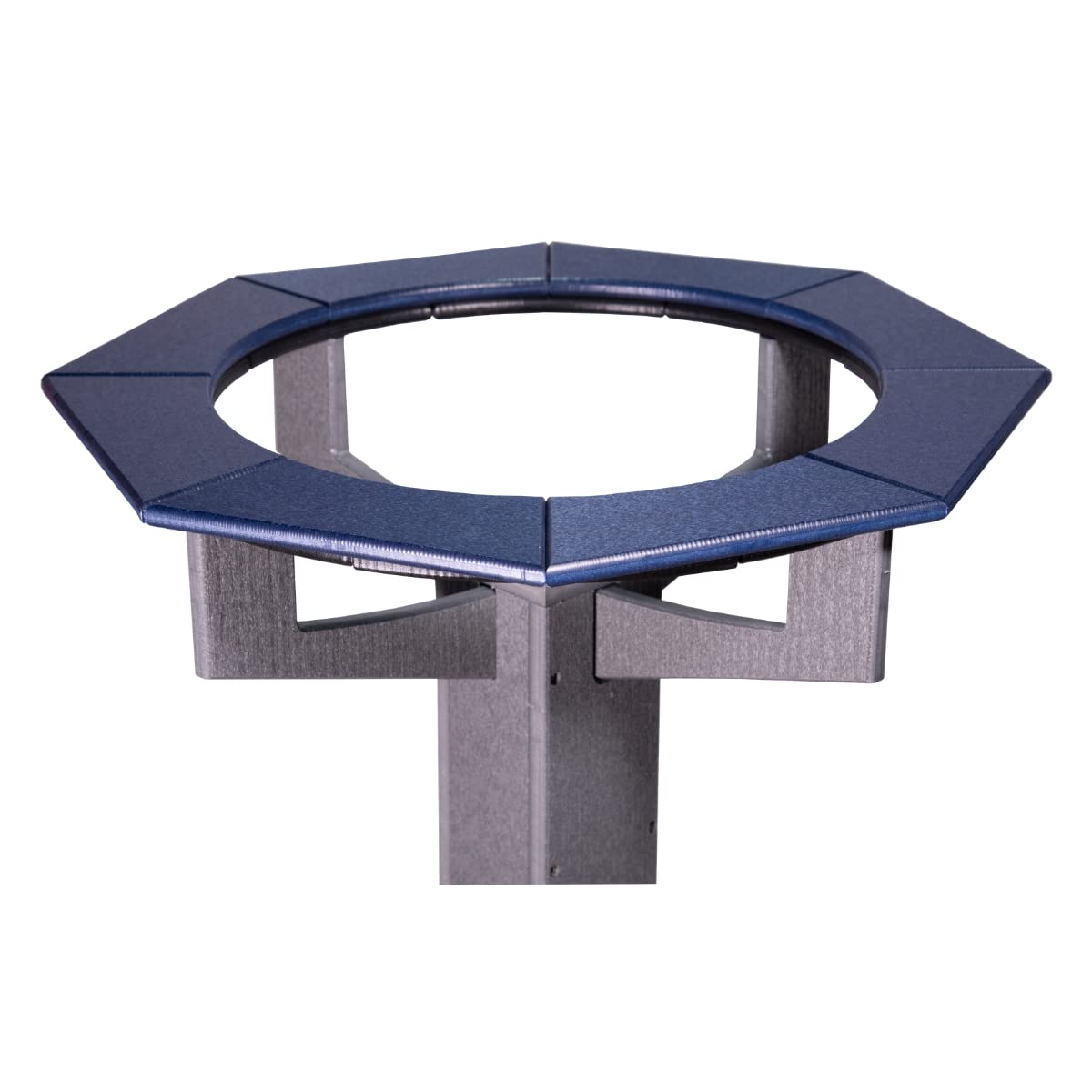 JCS Wildlife Poly Lumber Gray Pedestal Garden Bird Bath top view, featuring sturdy octagonal design and durable poly lumber construction.