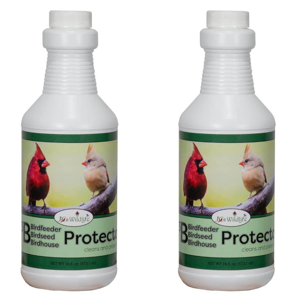 JCS Wildlife 3B Bird Seed, Bird Feeder, and Birdhouse Protector 16 oz. Spray bottles with cardinals.