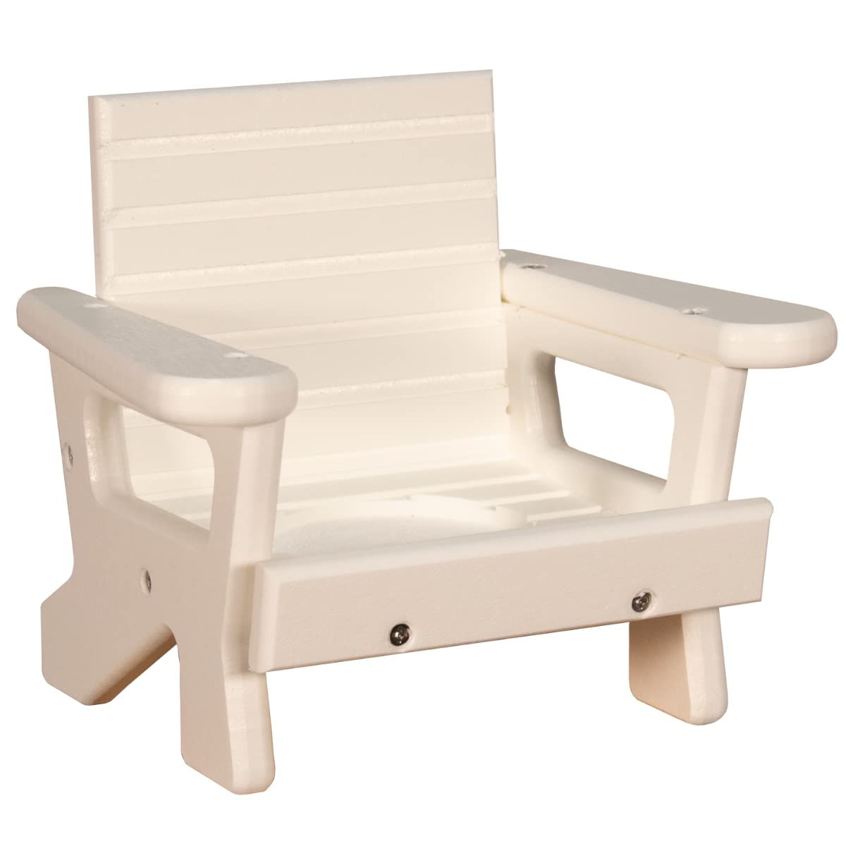 JCS Wildlife Mini White Adirondack Chair Candle Holder, perfect for beach or campfire settings.