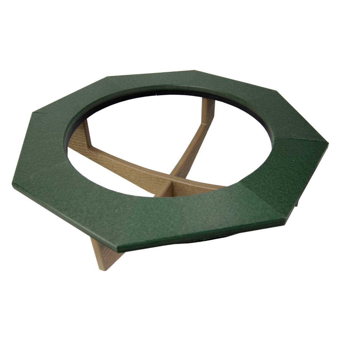 JCS Wildlife Poly Lumber Tan Pedestal Garden Bird Bath octagonal design, durable and weather-resistant for outdoor use.