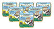 Pine Tree Farms Sunflower Heart Suet Cakes showing a yellow-bellied sapsucker at a bird feeder with sunflowers and a blue background