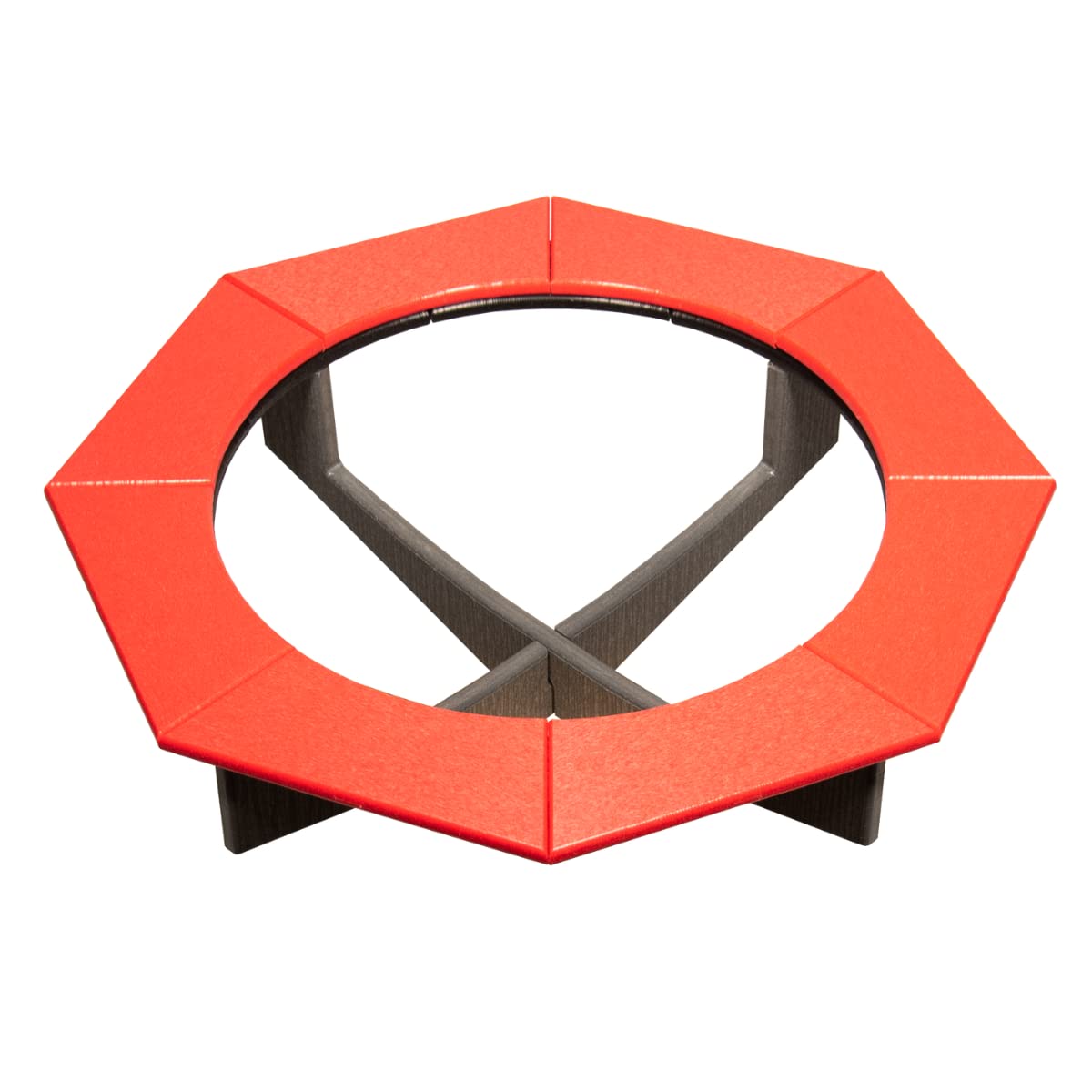 JCS Wildlife Poly Lumber Gray Pedestal Garden Bird Bath in vibrant red and gray design, perfect for inviting birds to your garden.