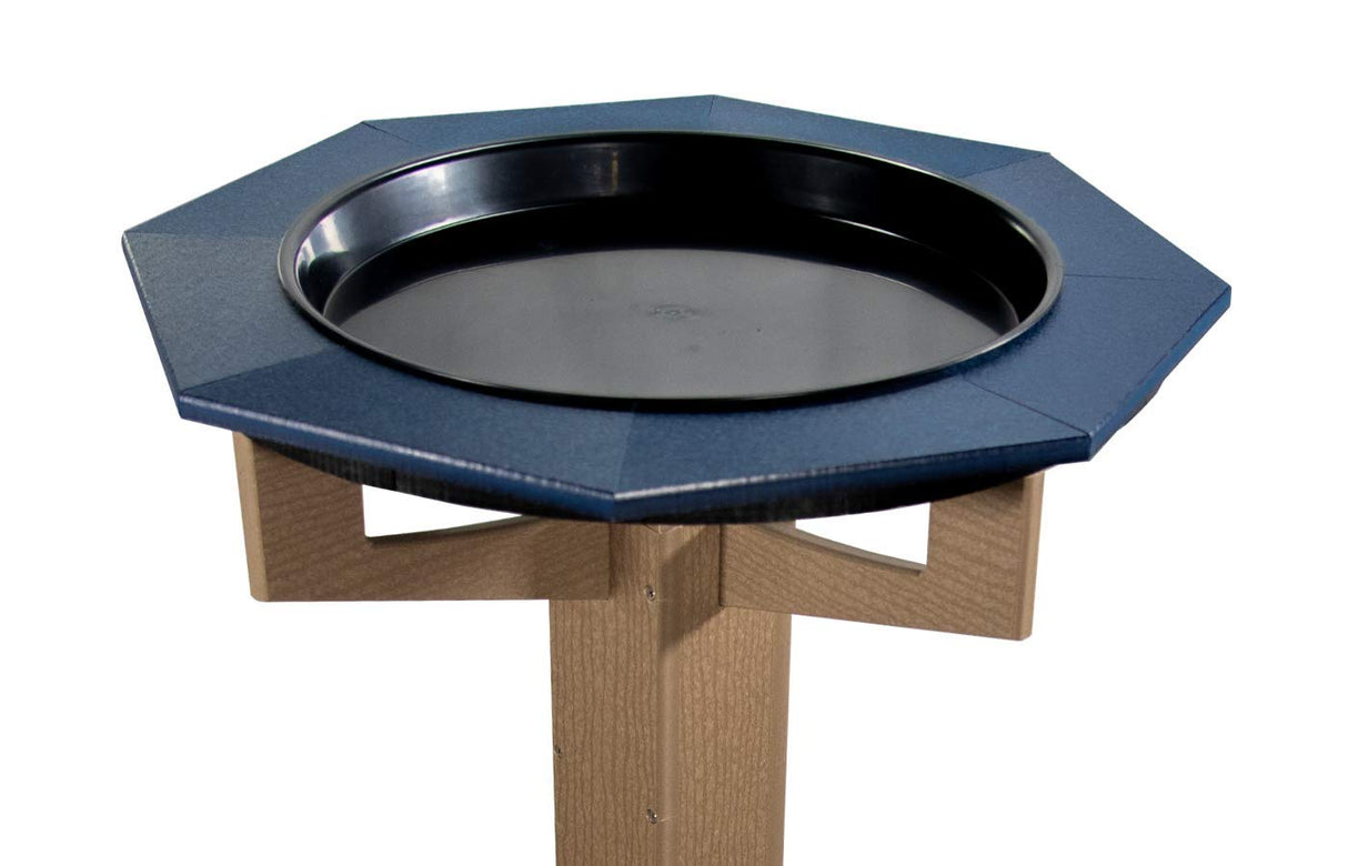 JCS Wildlife Poly Lumber Tan Pedestal Garden Bird Bath with deep basin for backyard birds, durable and weather-resistant.