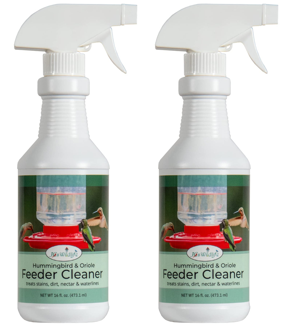 JCS Wildlife Hummingbird & Oriole Feeder Cleaner, 16 oz spray bottle for easy cleaning of bird feeders.