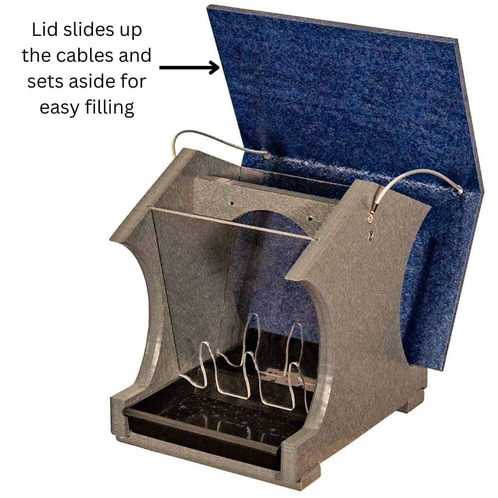 JCS Wildlife Small Hopper Bird Feeder with easy-fill lid design for garden and landscape use.