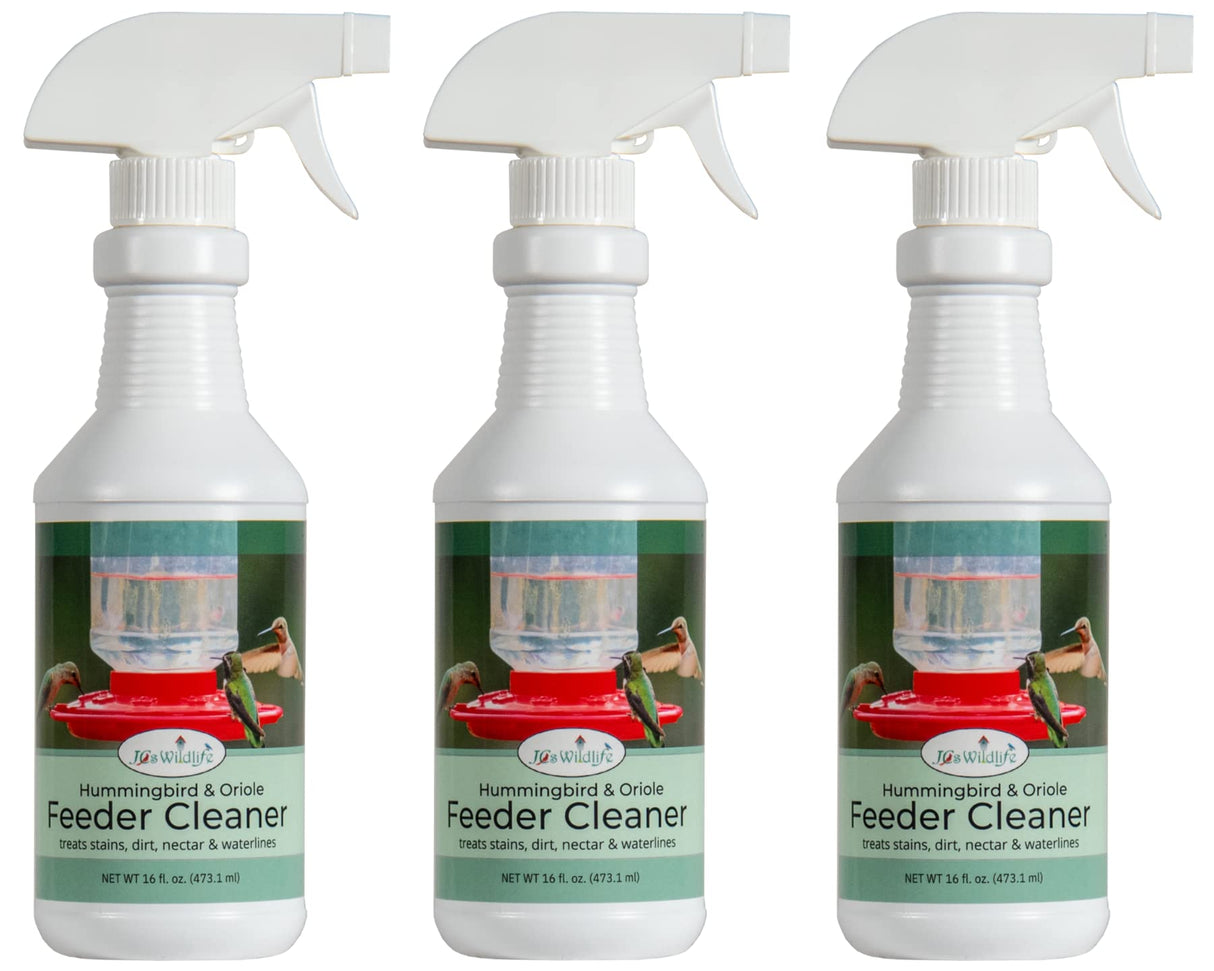 JCS Wildlife Hummingbird & Oriole Feeder Cleaner spray bottles for easy bird feeder maintenance.