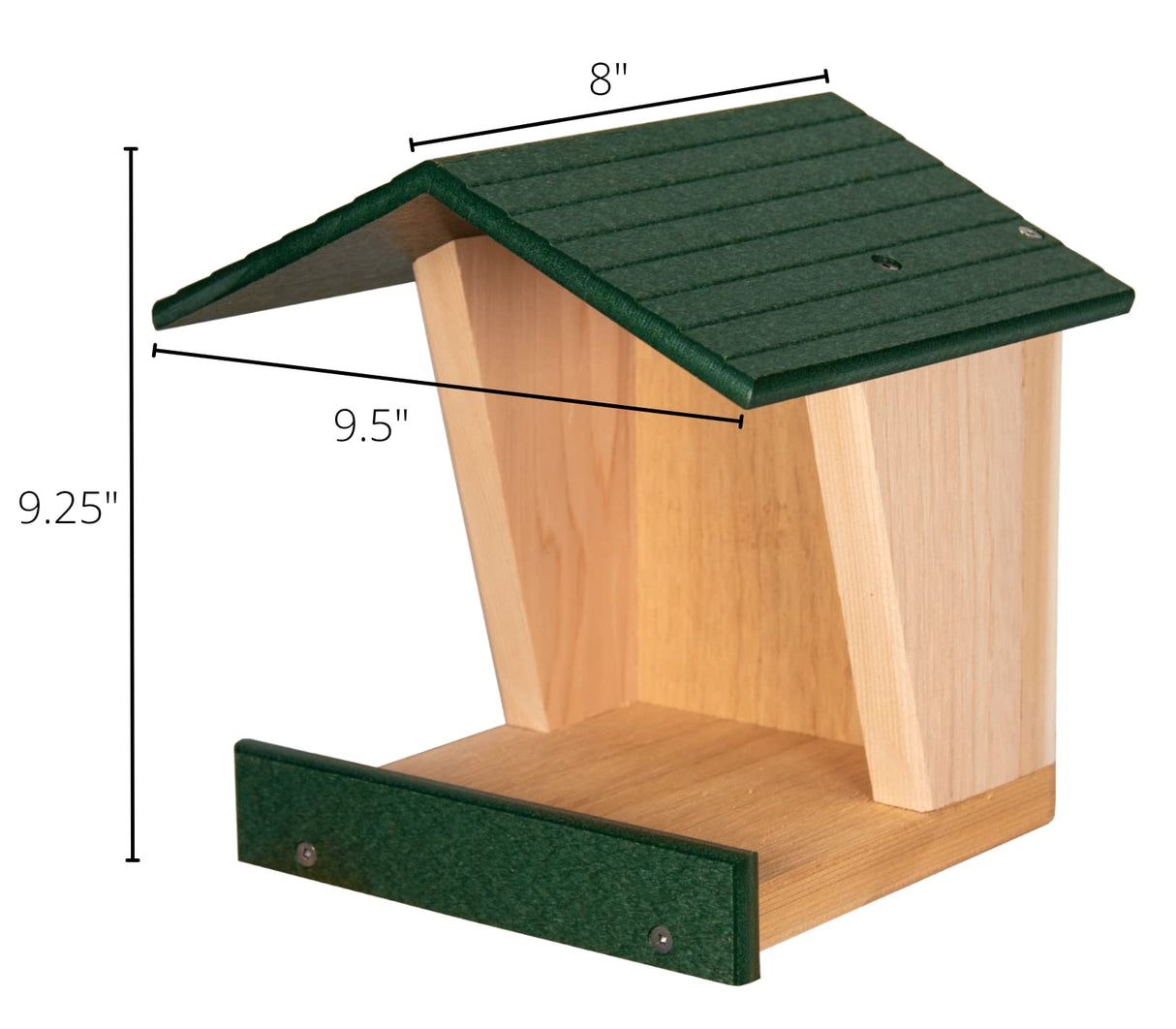JCS Wildlife Modern Style Cedar Robin Roost with Poly Lumber Roof, dimensions 9.5" W x 8" D x 9.25" H.