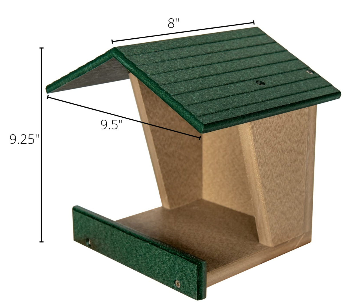 JCs Wildlife Modern Style All Poly Lumber Robin Roost with dimensions 9.5" W x 8" D x 9.25" H for easy bird roosting.