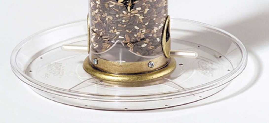 Aspects 423 Quick-Clean Bigfoot™ Round Seed Tray (12” diameter) with seed feeder, designed to eliminate waste and attach easily.