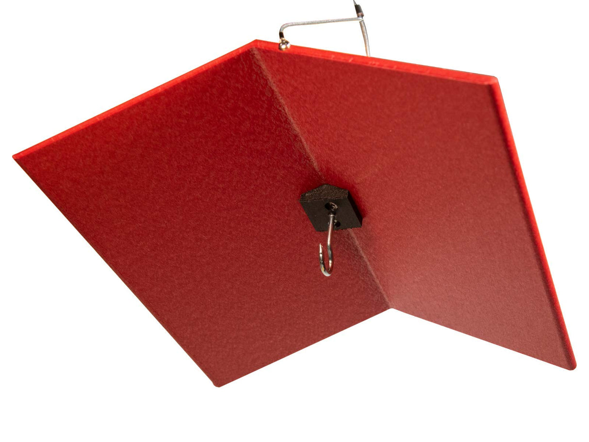 JCS Wildlife Large Poly Weather Cover, red bird feeder roof with hanging hook to protect against rain and snow.