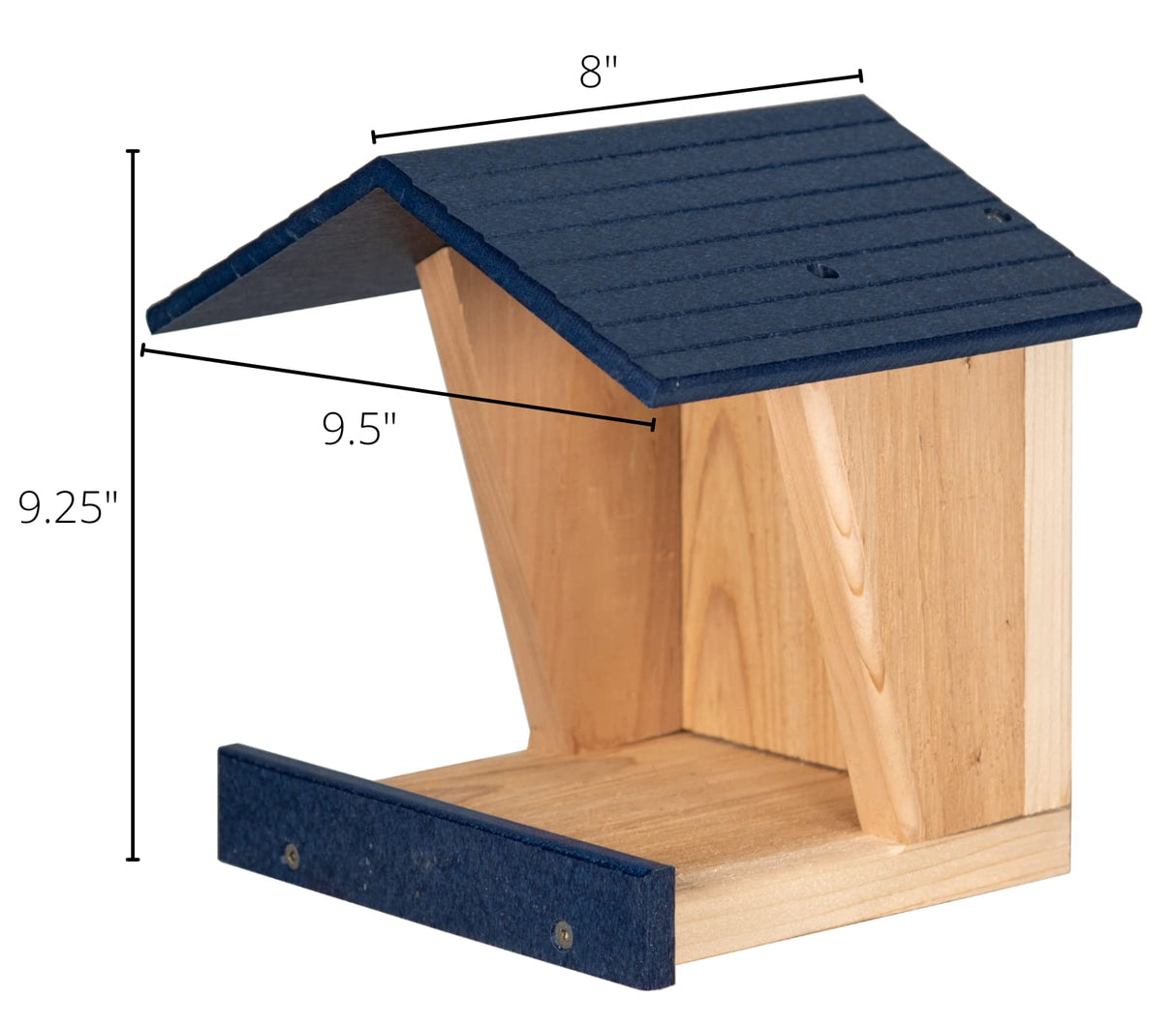 JCS Wildlife Modern Style Cedar Robin Roost with poly lumber roof, dimensions 9.5" W x 8" D x 9.25" H, easy to clean.