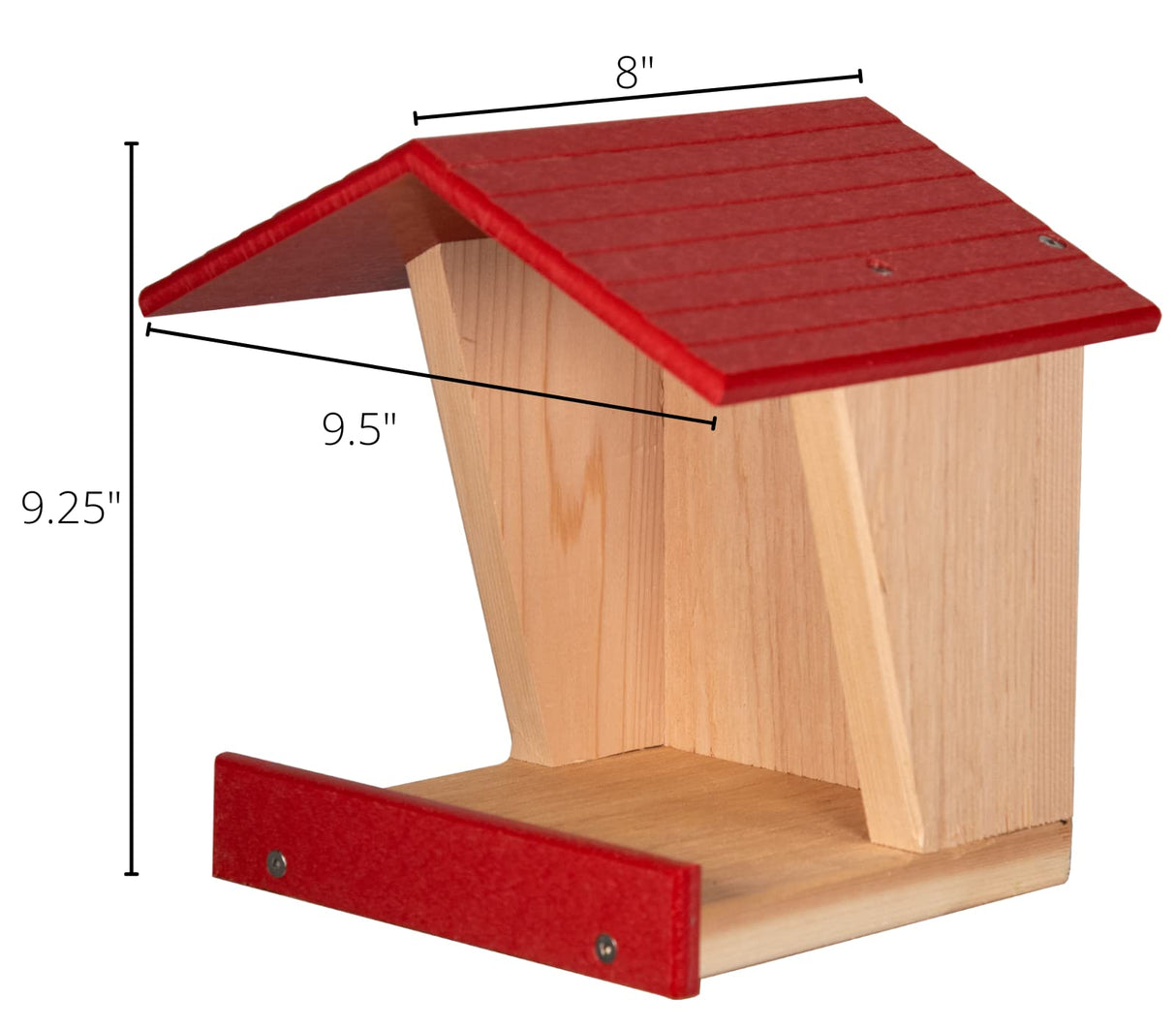 JCS Wildlife Modern Style Cedar Robin Roost with Poly Lumber Roof, dimensions 9.5" W x 8" D x 9.25" H, easy installation.