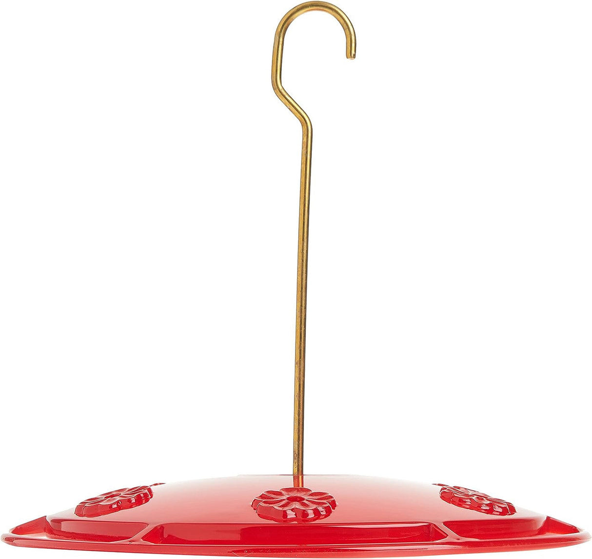 Aspects 143 HummZinger Excel Hanging Hummingbird Feeder with bright red reservoir and hook for easy hanging.