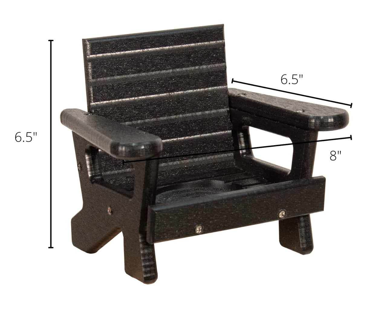 JCS Wildlife Mini White Adirondack Chair Candle Holder, 6.5" high, 8" wide, perfect for candles or drinks.