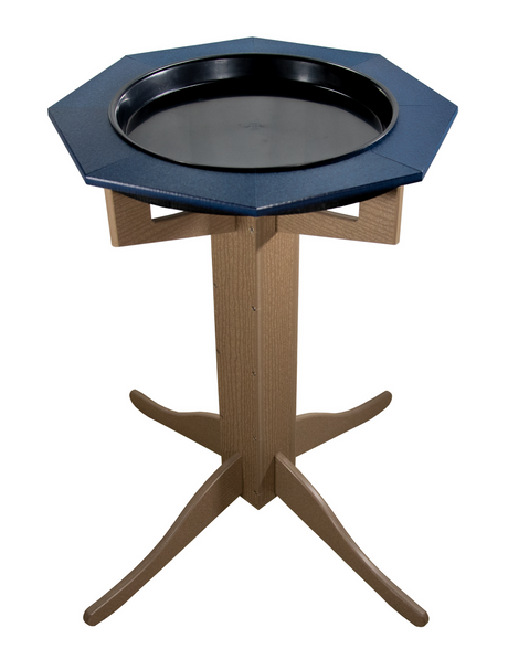 JCS Wildlife Poly Lumber Tan Pedestal Garden Bird Bath with easy-clean design and durable construction.