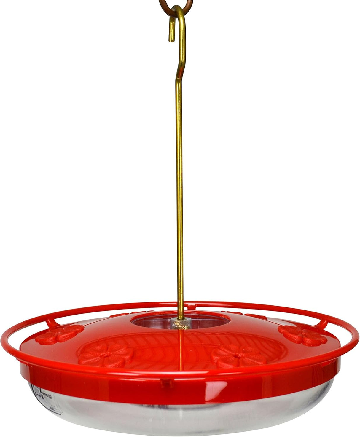 Aspects 441 Highview Excel Bird Feeder with red top and built-in ant moat for easy cleaning and feeding.