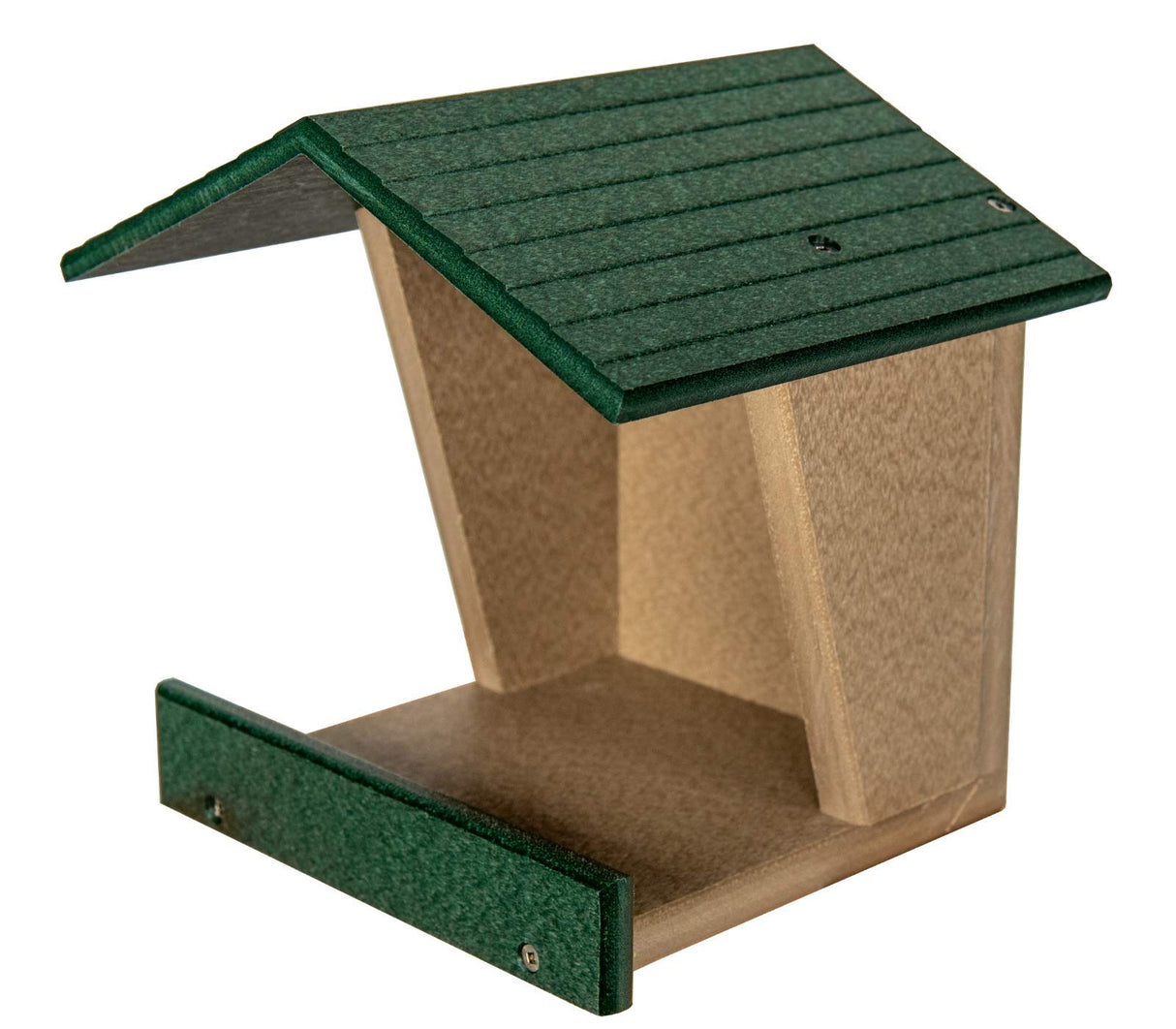 JCs Wildlife Modern Style All Poly Lumber Robin Roost with green roof and open design for easy bird access and maintenance.