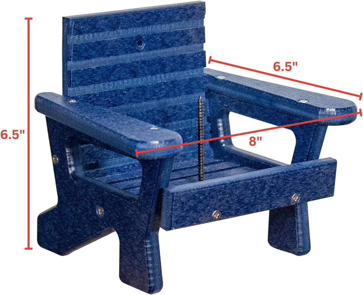 JCS Wildlife Black Squirrel Chair Feeder - holds 1 corn cob, 8" wide, perfect for squirrel feeding.