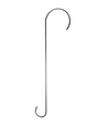Metal shepherd's hook on a white background showing its simple elegant design and strong curved form with a slight sheen