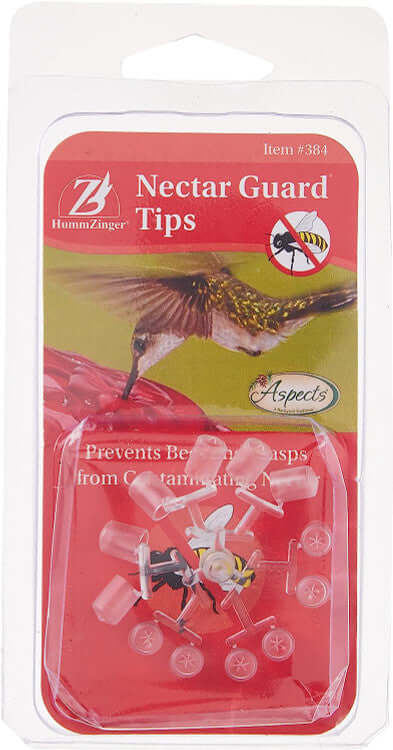 Aspects 384 Nectar Guard Tips in packaging, designed to prevent insect contamination in hummingbird feeders.