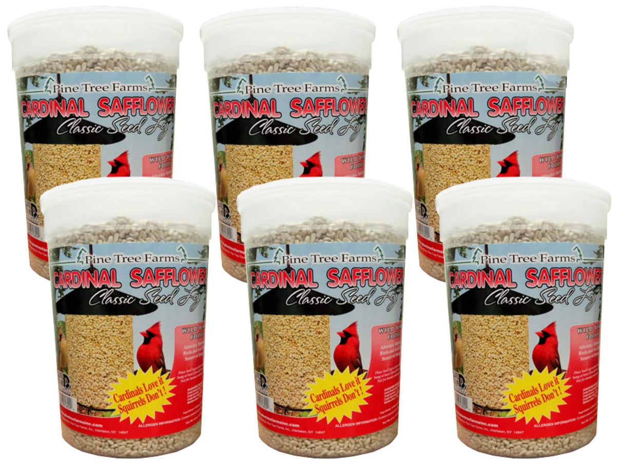 Pine Tree Farms Safflower Classic Seed Log 62 oz, available in packs of 1, 2, 4, and 6, ideal for attracting wild birds.