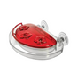 Aspects 407 Jewel Box Window Hummingbird Feeder with red cover and three feeding ports, 8 oz capacity.