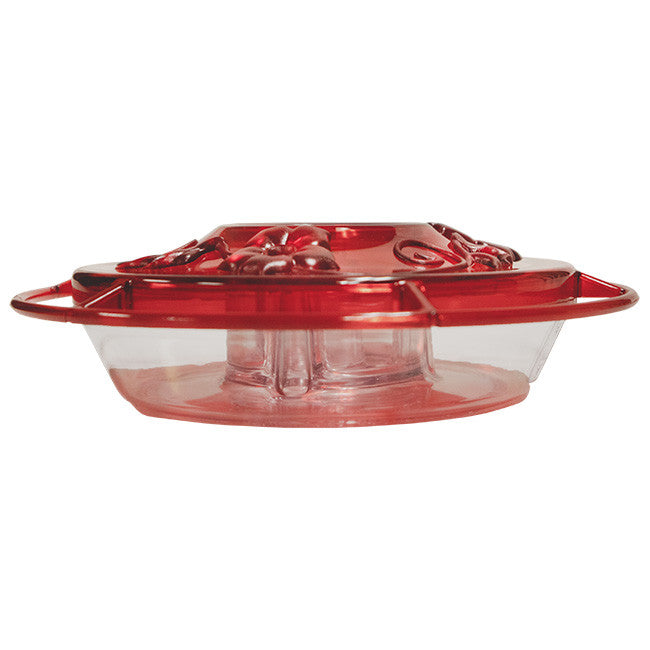 Aspects 382 HummZinger Little Fancy Feeder in red, 8-ounce capacity with flower feeding ports for hummingbirds.