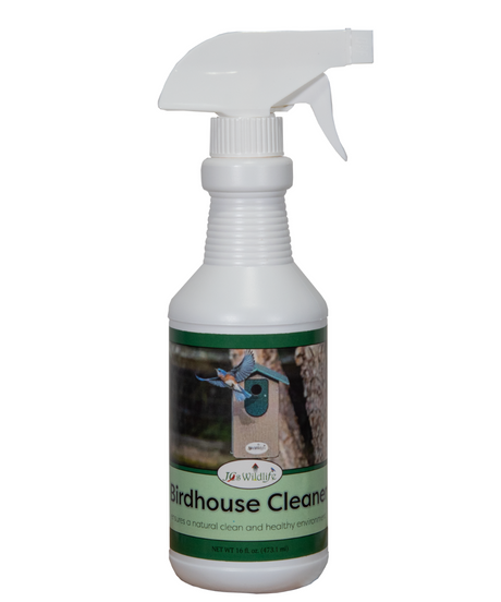 JCS Wildlife Birdhouse Cleaner 16 oz. Spray with natural enzyme formula for a safe and healthy birdhouse environment.