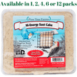 Pine Tree Farms Hi-Energy Suet Cake, 3 pounds, available in 1, 2, 4, 6, and 12 packs, for attracting wild birds.