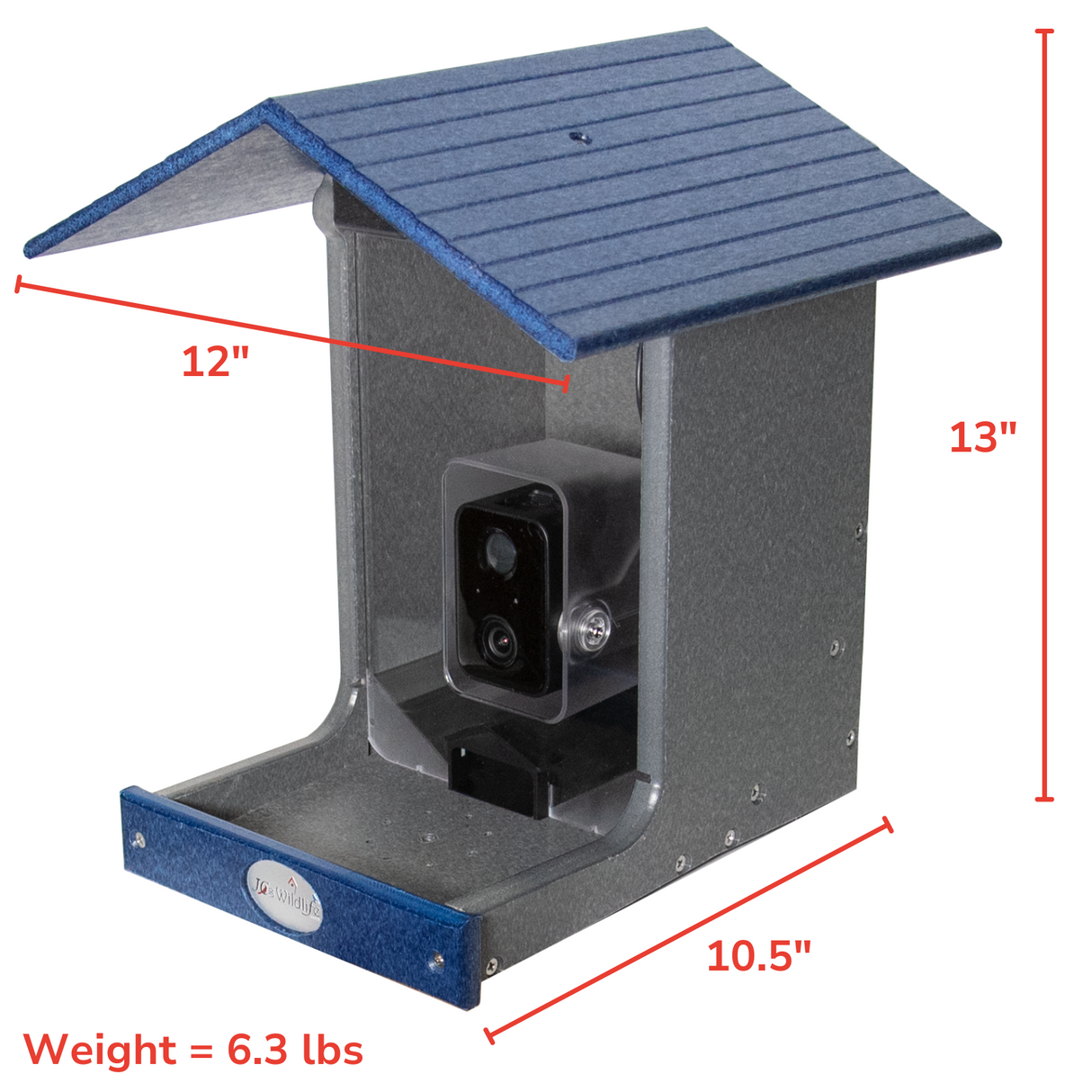 JCS Wildlife E-Z Fill Smart Bird Feeder with WiFi camera, 12x10.5 inches, solar panel, 6.3 lbs.